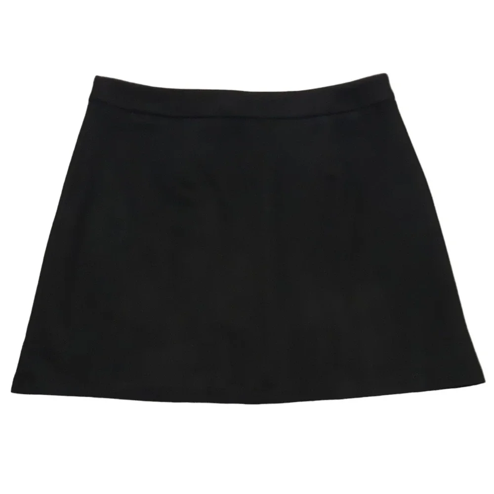 Missguided Mini Skirt Womens‎ 12 Black Button Front A-Line Minimalist Stretch